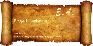 Engel Ambrus névjegykártya